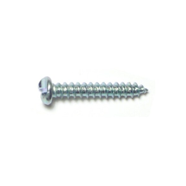 Midwest Fastener Sheet Metal Screw, #8 x 1 in, Zinc Plated Steel Pan Head Slotted Drive, 20 PK 62445 - main